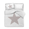 Set copripiumino federe letto 100% cotone stampa digitale STELLA ROSA/BIANCO