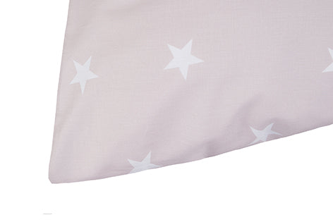 Set copripiumino federe letto 100% cotone stampa digitale STELLA ROSA/STELLINE