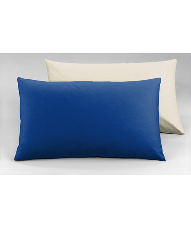 Completo letto lenzuola bicolor in 100% cotone made in Italy  NATURALE/BLUETTE