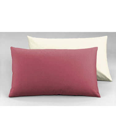 Completo letto lenzuola bicolor in 100% cotone made in Italy NATURALE/MOSTO