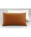 Coppia di federe Set di 2 federe bicolor bifaccia doubleface in cotone copricuscino guanciale letto 50x80 cm made in italy NATURALE/TERRACOTTA