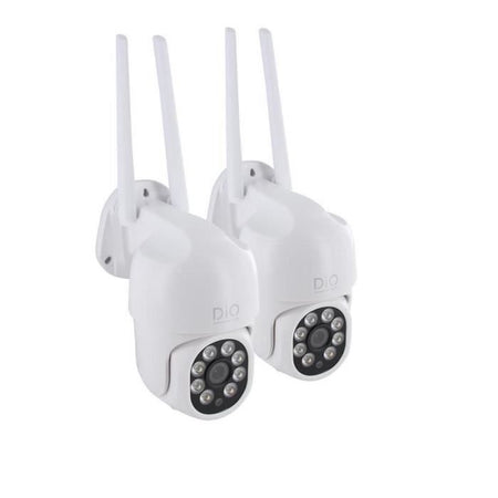 Telecamere da esterno - DIO CONNECTED HOME - Set di 2 - Rotazione cablata Dual Band - 4 MP