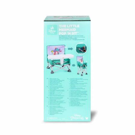 DISNEY BABY - LA SIRENETTA - Seggiolino da viaggio pieghevole e portatile, leggero e facile da pulire, borsa per il trasporto inclusa