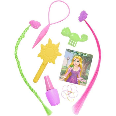 Testa per lo styling - DISNEY - Rapunzel Deluxe - 12 accessori - Flacone di vernice finta - Guida all'acconciatura