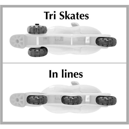 THE QUEEN OF SNOWS II Pattini inline 2 in 1 - 3 ruote - Misura 27-30