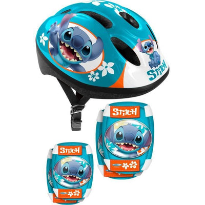Set con Casco e protezioni con gomitiere e ginocchiere - DISNEY - STITCH