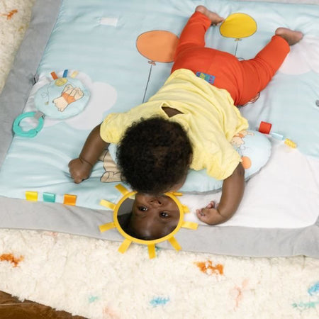 Tappetino da gioco Disney, WINNIE THE POOH - BRIGHT STARTS - Once Upon a Tummy Time - Arco attività in legno - Blu - Neonati e +