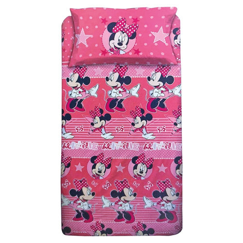 Completo lenzuola letto 1 piazza in cotone disney stampa minnie