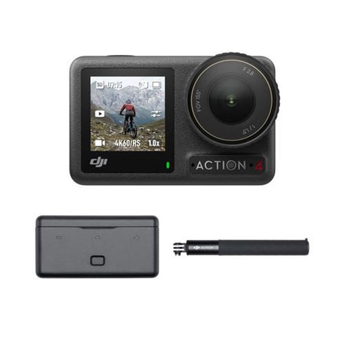 Fotocamera sportiva - DJI - Osmo Action 4 Adventure Combo - Sensore da 1/1,3 pollici - 4K/120 fps - FOV ultra ampio da 155