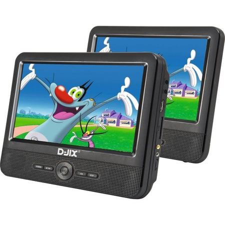 Lettore DVD portatile DJIX PVS906-50SM 9 - Doppio schermo - Durata della batteria 2 ore - Nero
