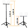 Treppiede Telescopico Nero Con Supporto per 2 Fari - Fino a 200 Watt - ElettroWatt.eu