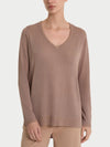 Ragno Maglia con scollo a V e manica lunga in Crêpe Lurex DN05M2 2504S38