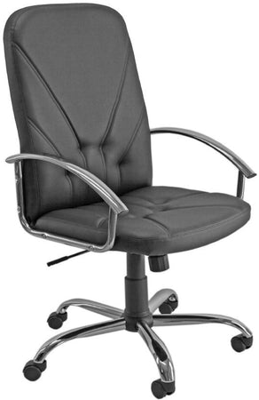 Poltrona ergonomica girevole in ecopelle nera da ufficio