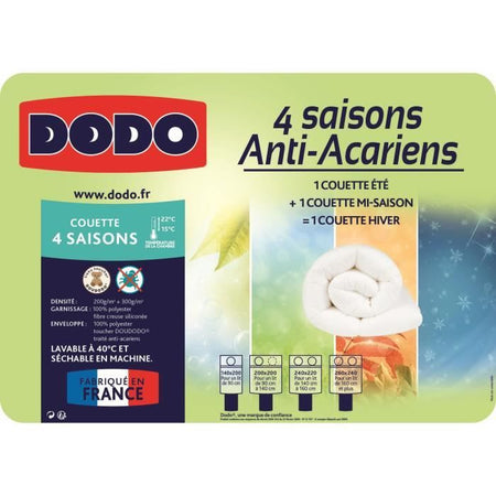 Piumino DODO 4 stagioni antiacaro - 240 x 260 cm - Bianco