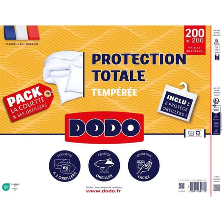 Pacchetto di protezione: piumone 220x240 cm + federa + 1 protezione per cuscini - realizzato in Francia