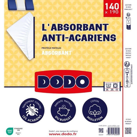 Protettore del materasso assorbente - 140x190 cm - Cotton - Anti -mite
