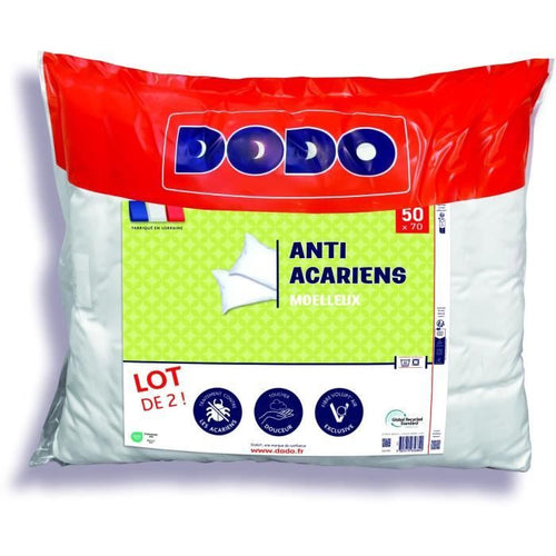 Set 2 cuscini antiacaro 50x70 cm - 100% Poliestere - DODO