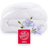 Piumino 220x240 cm DODO CHAMPS DE LIN - Caldo - 450G/m - Piumino per 2 persone - Morbido e Caldo - Antiacaro Antibatterico - Bianco