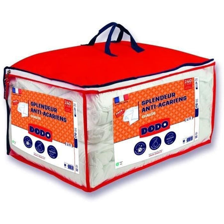 DODO Pack Caldo piumino antiacaro 220x240 cm + 2 cuscini 60x60 cm - Splendor - Imbottitura 100% volpt'air 350gr/m - Bianco