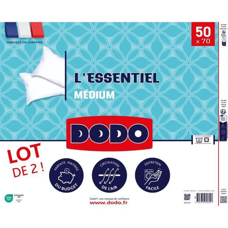 DODO Set 2 Cuscini Medi - THE ESSENTIAL - 50x70 cm - 100% Poliestere
