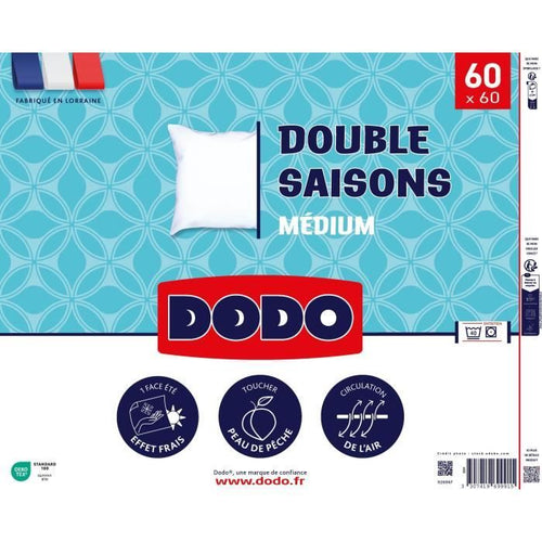 DODO - Cuscino doppia stagione - 60 x 60 cm - 100% Poliestere VOLUPT'AIR - Bianco