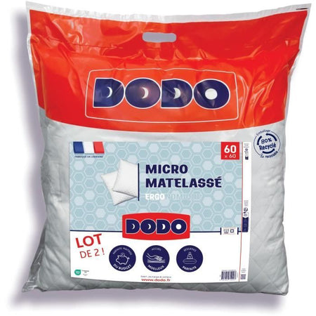 DODO - Set 2 cuscini - MICRO TRAPUNTATO - 60 x 60 cm - Bianco