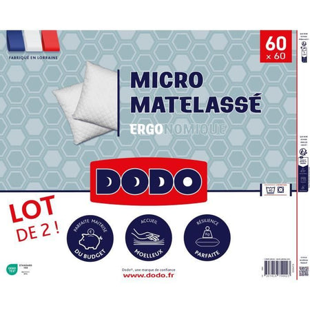 DODO - Set 2 cuscini - MICRO TRAPUNTATO - 60 x 60 cm - Bianco