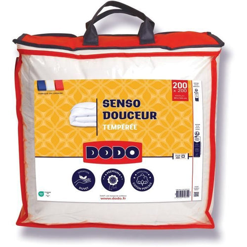 DODO - Edredón templado 350 g/m - SENSO DOUCEUR - 200 x 200 cm - Blanco