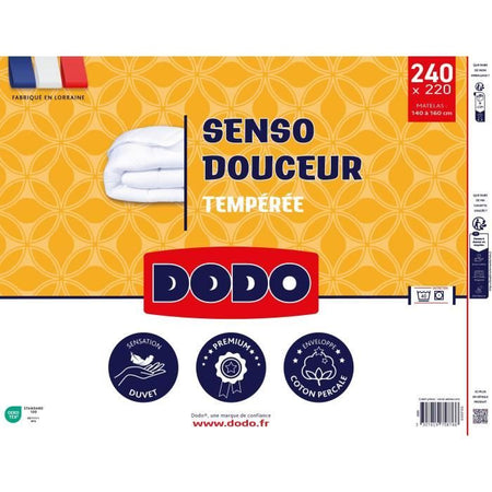 DODO - Edredón templado 350 g/m - SENSO DOUCEUR - 220 x 240 cm - Blanco