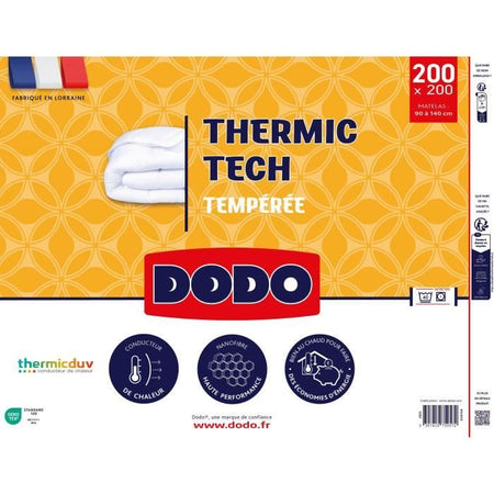 DODO - Edredón nórdico templado 250 g/m - THERMIC TECH - 200 x 200 cm - Blanco