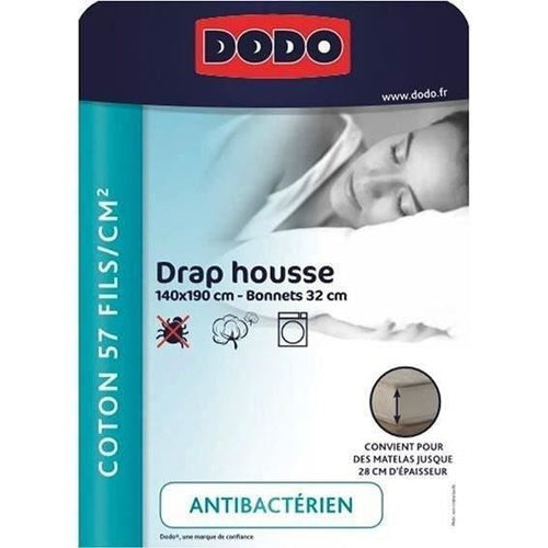 Foglio di copertina Dodo - Antibacteriens - Taupe - 140x190 cm - cofano 32 cm