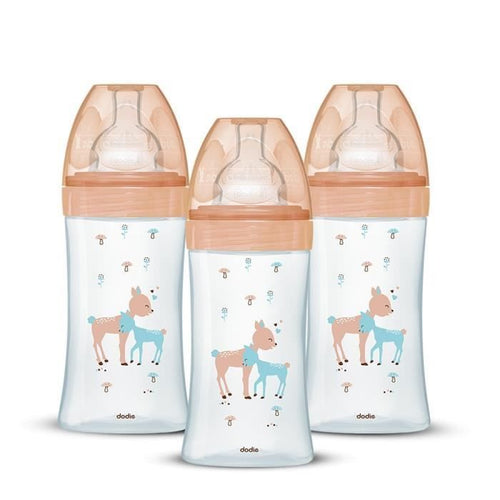 Set di 3 dodie anti -color biberons sensazione+ - vetro - 270ml - 0-6 mesi - ciuccio piatto - deposito 2