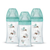 Set di 3 dodie anti -color iniziazione+ bottiglie - vetro - 270 ml - 0-6 mesi - ciuccio rotondo - flusso 2