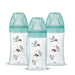 Set di 3 dodie anti -color iniziazione+ bottiglie - vetro - 270 ml - 0-6 mesi - ciuccio rotondo - flusso 2