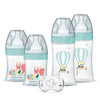 DODIE Set di 4 biberon con tettarella piatta anticolica (2x150 ml e 2x270 ml), + un ciuccio per il parto