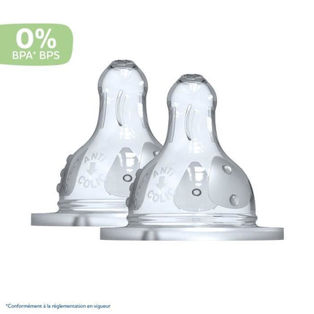 Tettarella DODIE + Supernova tonda a 3 velocità - collo largo - +6 mesi - silicone flow 4 - liquido denso - set di 2