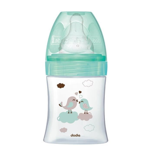 Dodie - Bottiglia Iniziazione + Vetro 150ml Bird Green