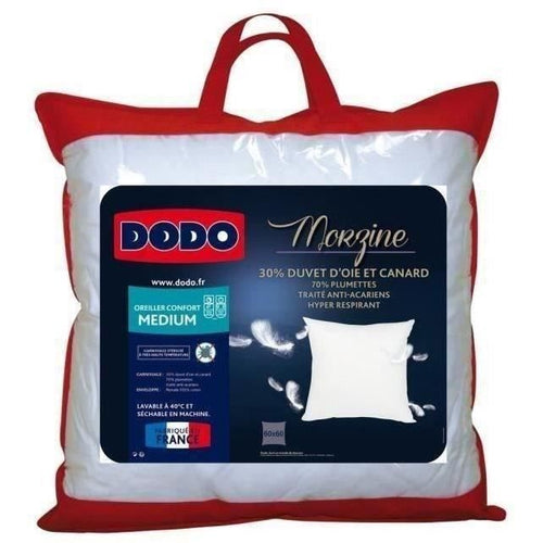 DODO Cuscino in piuma d'oca MORZINE Anti-Acarions 65x65cm bianco