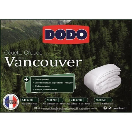 Trapunta calda DODO 400gr / m VANCOUVER 140x200 cm bianco