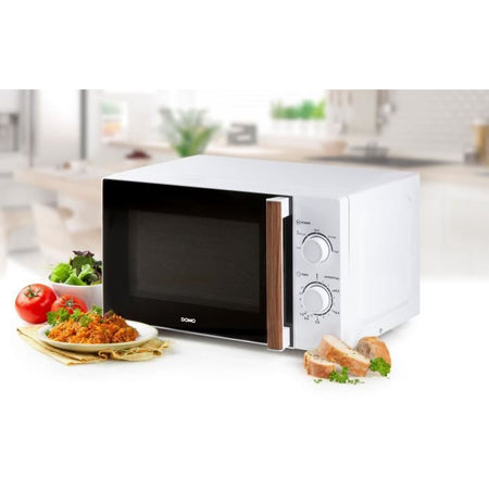 Forno microonde DOMO DO2720 - 20L - 700W - Timer 35 min - Funzione scongelamento - L44 x P35,8 x H 25,8 cm - Finitura legno bianco