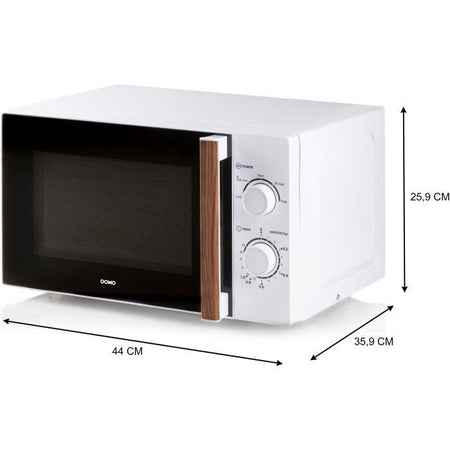 Forno microonde DOMO DO2720 - 20L - 700W - Timer 35 min - Funzione scongelamento - L44 x P35,8 x H 25,8 cm - Finitura legno bianco
