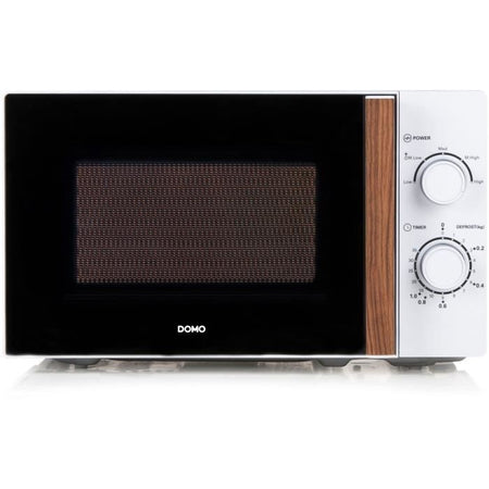 Forno microonde DOMO DO2720 - 20L - 700W - Timer 35 min - Funzione scongelamento - L44 x P35,8 x H 25,8 cm - Finitura legno bianco