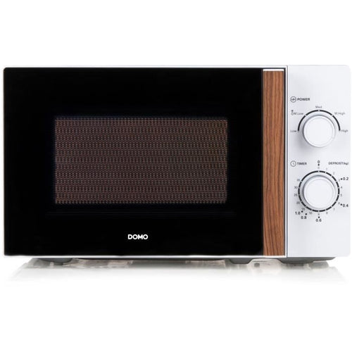 Forno microonde DOMO DO2720 - 20L - 700W - Timer 35 min - Funzione scongelamento - L44 x P35,8 x H 25,8 cm - Finitura legno bianco
