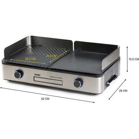 Barbecue da tavolo Genius - DOMO - DO9259G - 2 zone di cottura - Termostato regolabile - 2400 W