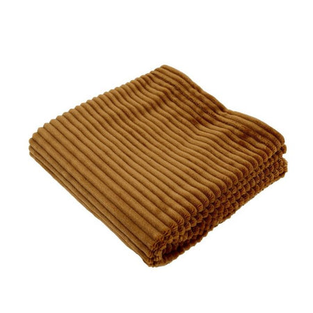 Coperta boudoir - DOMIVA - Caramello - 75 x 100 cm - Velluto a coste, morbida e calda