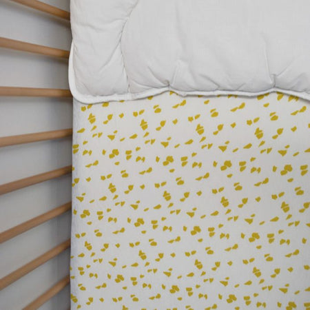 Lenzuolo con angoli per bambini in jersey con stampa Savannah, giallo, 70x140 cm