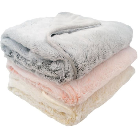 Coperta foderata - DOMIVA - Ultra morbida e calda - 75 x 100 cm - Crema