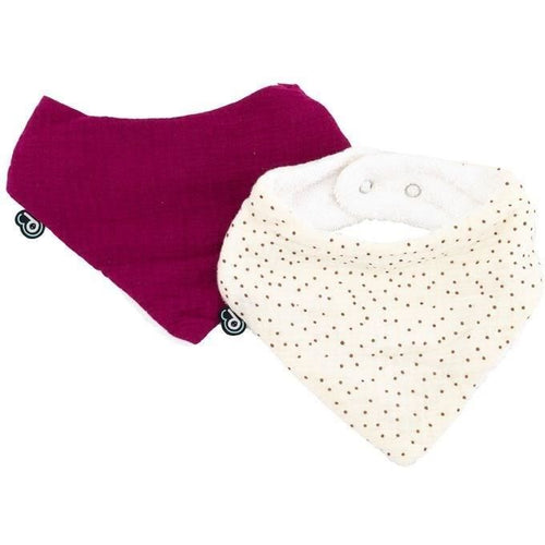 Confezione da 2 bavaglini bandana - DOMIVA - TU - Mussola - Pois granatina