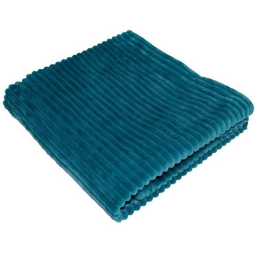 Coperta boudoir - DOMIVA - Pavone - 75 x 100 cm - Velluto a coste, morbida e calda