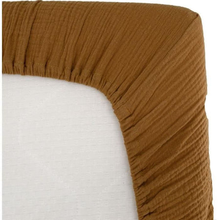 Lenzuolo con angoli fasciatoio - DOMIVA - AU FIL DE L'EAU - Caramello - 60 x 120 cm